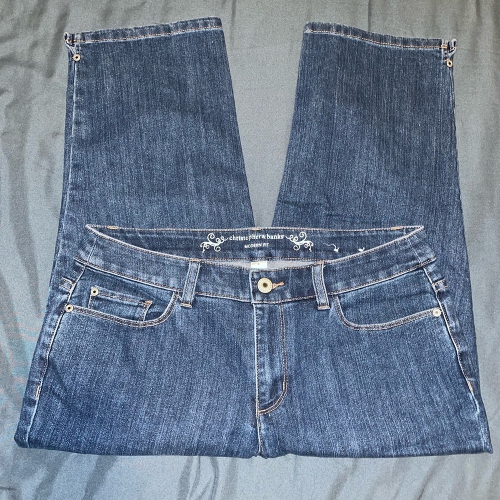 Christopher & Banks Modern Fit Straight Leg Capri Jeans 6